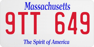 MA license plate 9TT649