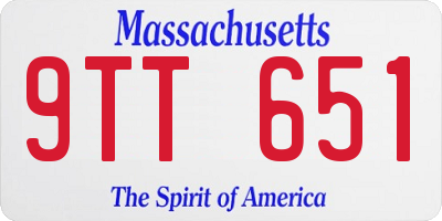 MA license plate 9TT651