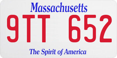 MA license plate 9TT652