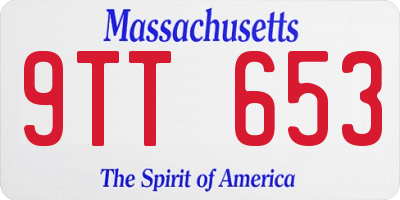 MA license plate 9TT653