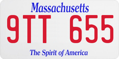 MA license plate 9TT655