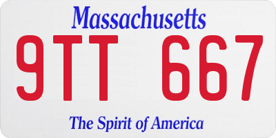 MA license plate 9TT667