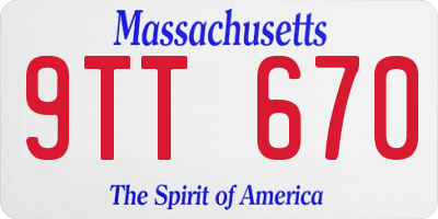 MA license plate 9TT670