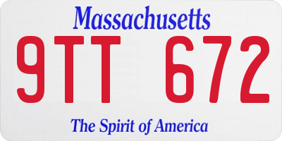 MA license plate 9TT672
