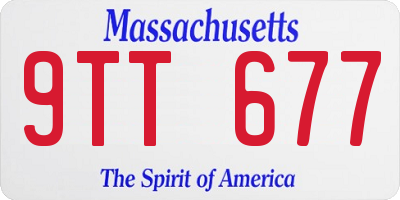 MA license plate 9TT677