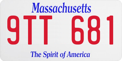 MA license plate 9TT681