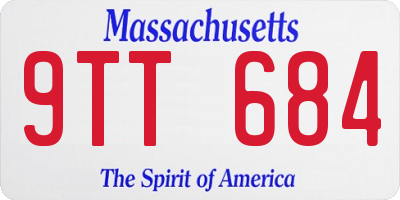 MA license plate 9TT684