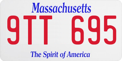 MA license plate 9TT695