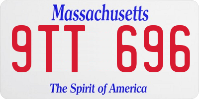MA license plate 9TT696
