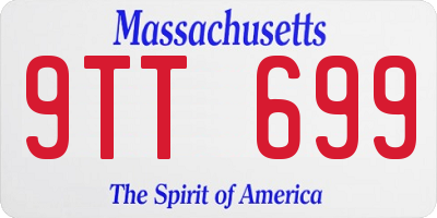 MA license plate 9TT699