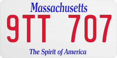 MA license plate 9TT707