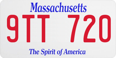 MA license plate 9TT720