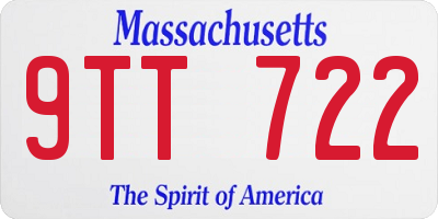 MA license plate 9TT722