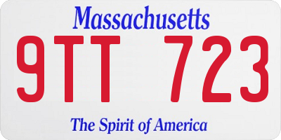 MA license plate 9TT723