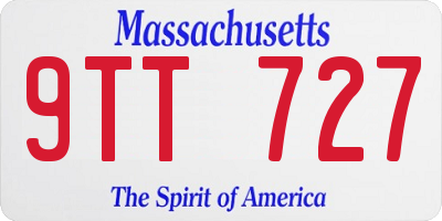MA license plate 9TT727