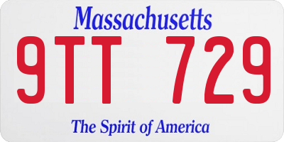 MA license plate 9TT729