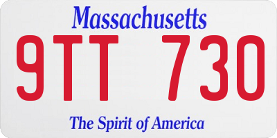 MA license plate 9TT730