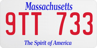 MA license plate 9TT733