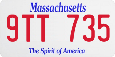 MA license plate 9TT735