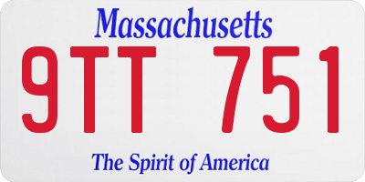 MA license plate 9TT751
