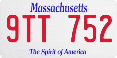MA license plate 9TT752
