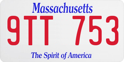 MA license plate 9TT753