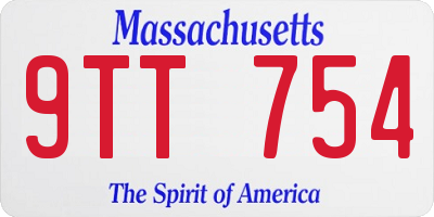 MA license plate 9TT754