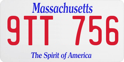MA license plate 9TT756
