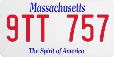 MA license plate 9TT757