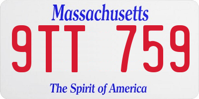 MA license plate 9TT759