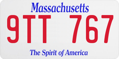 MA license plate 9TT767