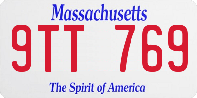 MA license plate 9TT769