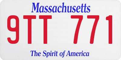 MA license plate 9TT771