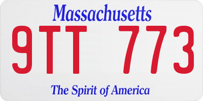 MA license plate 9TT773
