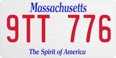 MA license plate 9TT776