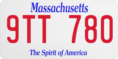 MA license plate 9TT780