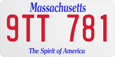 MA license plate 9TT781