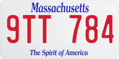 MA license plate 9TT784