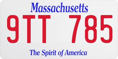 MA license plate 9TT785