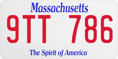 MA license plate 9TT786