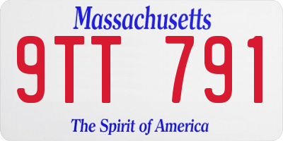 MA license plate 9TT791
