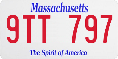 MA license plate 9TT797