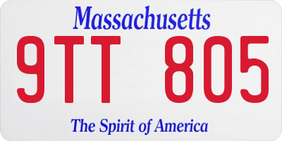 MA license plate 9TT805