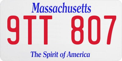 MA license plate 9TT807