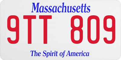 MA license plate 9TT809