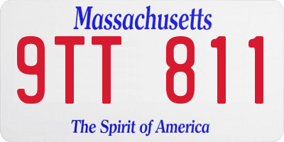 MA license plate 9TT811