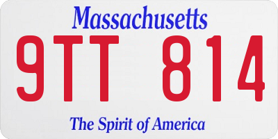 MA license plate 9TT814