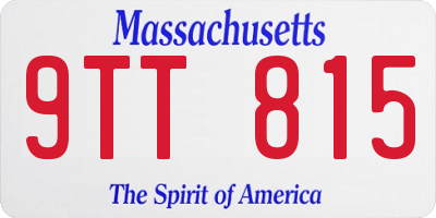 MA license plate 9TT815
