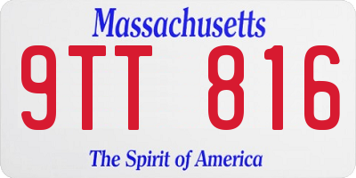 MA license plate 9TT816