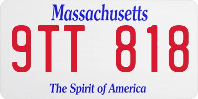 MA license plate 9TT818